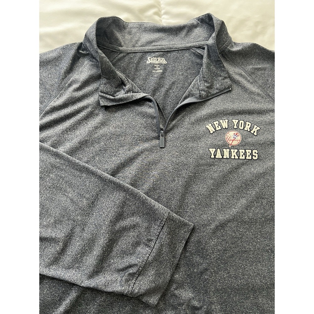 Stitches New York Yankees Quarter Zip Pullover‎ 3XL Gray MLB (169)